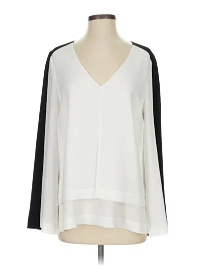 Pre-owned Bcbgmaxazria 3/4 Sleeve Blouse In White