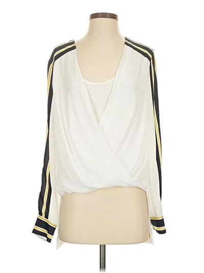 Pre-owned Bcbgmaxazria 3/4 Sleeve Blouse In White