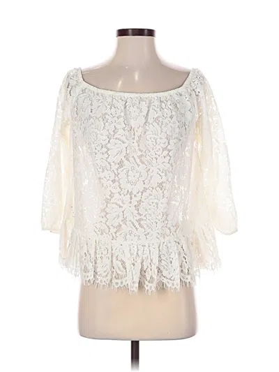Pre-owned Bcbgmaxazria 3/4 Sleeve Blouse In White