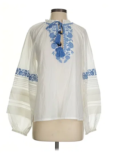 Pre-owned Bcbgmaxazria 3/4 Sleeve Blouse In White