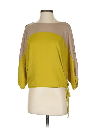 Pre-owned Bcbgmaxazria 3/4 Sleeve Blouse In Yellow