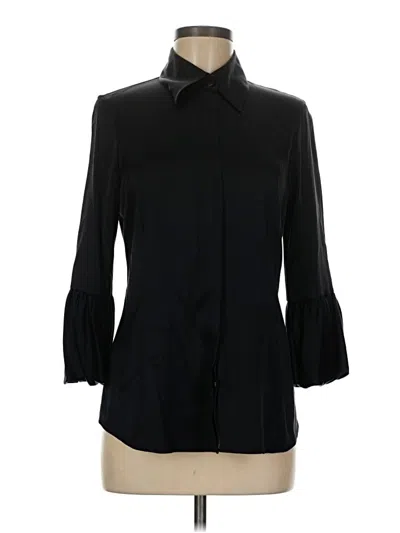 Pre-owned Bcbgmaxazria 3/4 Sleeve Button Down Shirt In Black