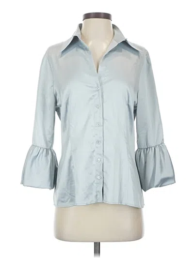 Pre-owned Bcbgmaxazria 3/4 Sleeve Button Down Shirt In Blue