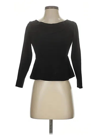 Pre-owned Bcbgmaxazria 3/4 Sleeve Top Black Boatneck Tops