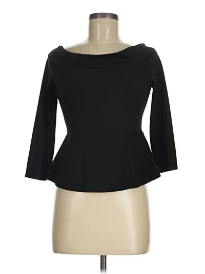 Pre-owned Bcbgmaxazria 3/4 Sleeve Top Black Boatneck Tops