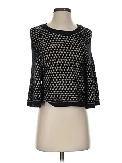 Pre-owned Bcbgmaxazria 3/4 Sleeve Top Black Boatneck Tops