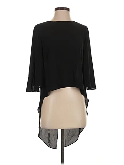 Pre-owned Bcbgmaxazria 3/4 Sleeve Top Black Boatneck Tops