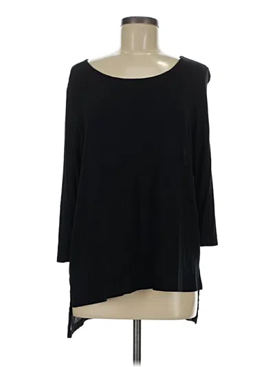 Pre-owned Bcbgmaxazria 3/4 Sleeve Top Black Boatneck Tops