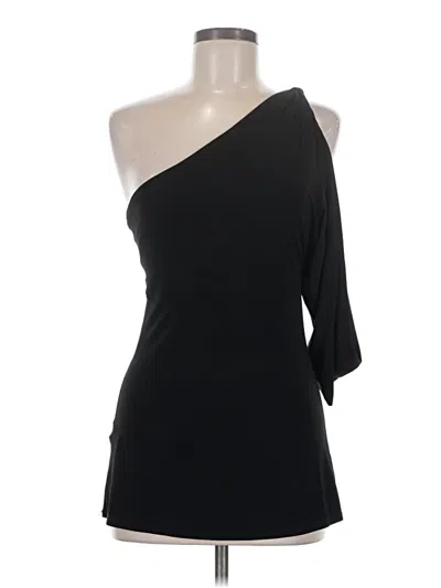 Pre-owned Bcbgmaxazria 3/4 Sleeve Top Black One Shoulder Neckline Tops