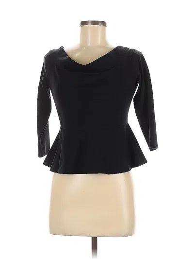 Pre-owned Bcbgmaxazria 3/4 Sleeve Top Black Sweetheart Neckline Tops