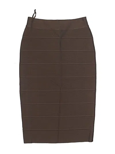 Pre-owned Bcbgmaxazria 3/4 Sleeve Top Brown Strapless Neckline Tops