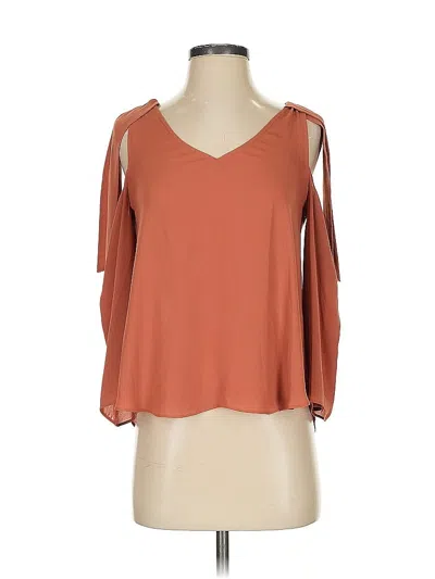 Pre-owned Bcbgmaxazria 3/4 Sleeve Top Orange Cold Shoulder Neckline Tops