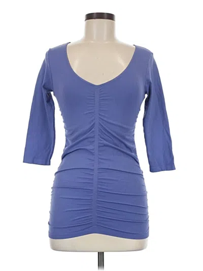 Pre-owned Bcbgmaxazria 3/4 Sleeve T-shirt In Blue