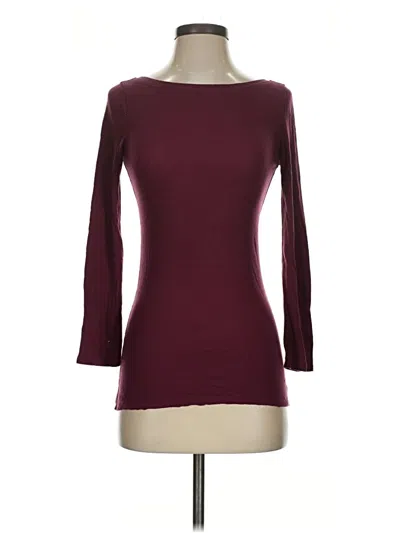 Pre-owned Bcbgmaxazria 3/4 Sleeve T-shirt In Burgundy