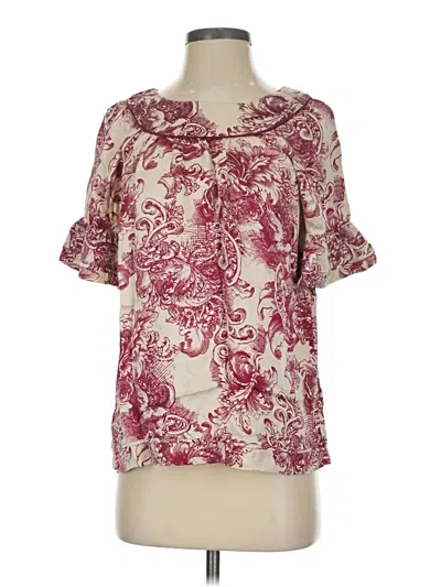 Pre-owned Bcbgmaxazria 3/4 Sleeve T-shirt In Burgundy