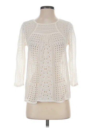 Pre-owned Bcbgmaxazria 3/4 Sleeve T-shirt In Ivory