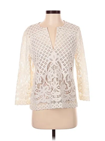 Pre-owned Bcbgmaxazria 3/4 Sleeve T-shirt In White