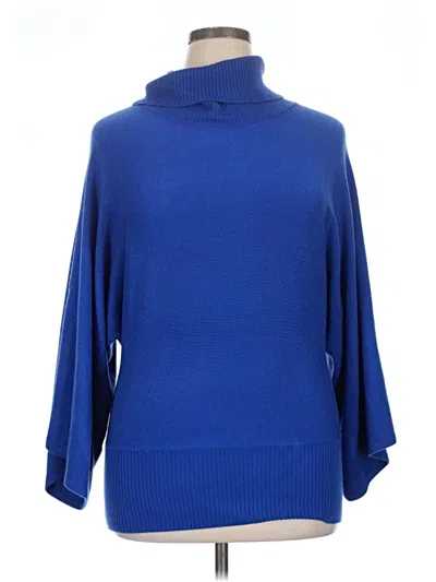 Pre-owned Bcbgmaxazria 3/4 Sleeve Turtleneck In Blue