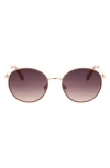Bcbgmaxazria 50mm Glitter Rim Round Sunglasses In Gold