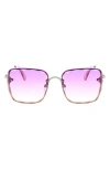 Bcbgmaxazria 52mm Beveled Square Sunglasses In Silver