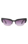 Bcbgmaxazria 56mm Extreme Kitten Combo Sunglasses In Shiny Black Shiny Gold