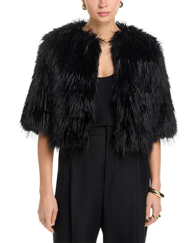 Bcbgmaxazria Aspen Faux Fur Shrug In Black