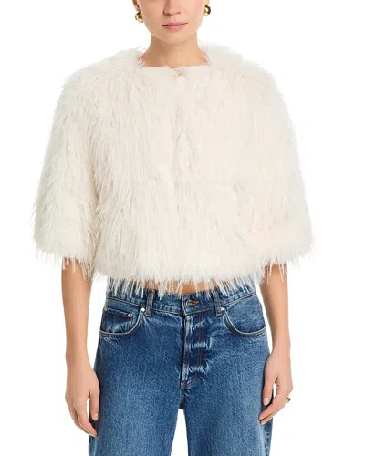 Bcbgmaxazria Aspen Faux Fur Shrug In Neutral
