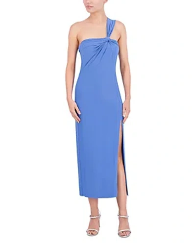 Bcbgmaxazria Asymmetric Midi Dress In Palace Blue