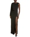 Bcbgmaxazria Asymmetrical Maxi Dress In Black