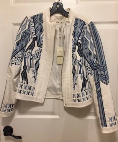 Pre-owned Bcbgmaxazria Bcbg Maxazria Runway "freddie" Jacket Xs Blue $1398