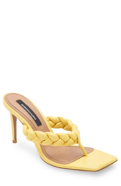 Bcbgmaxazria Bella Tuscany Yellow Leather Braided Sandal Heel