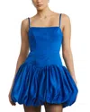 Bcbgmaxazria Satin Mini Bubble Dress In Blue