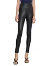 Bcbgmaxazria Button-front Leather Legging In Black In Black