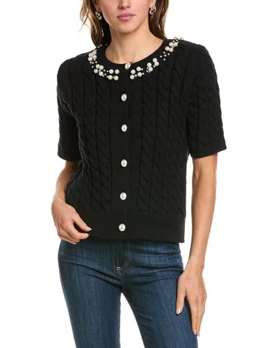 Bcbgmaxazria Cable Knit Cardigan In Black