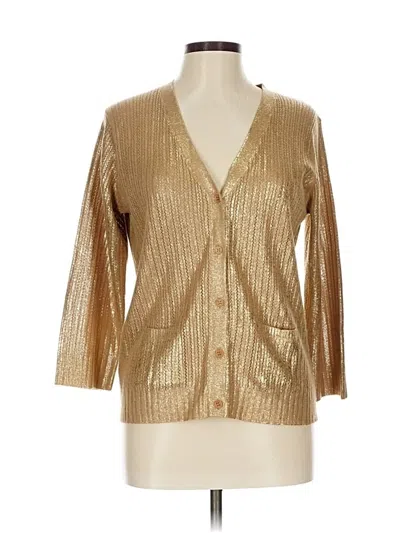 Pre-owned Bcbgmaxazria Cardigan Sweater In Gold