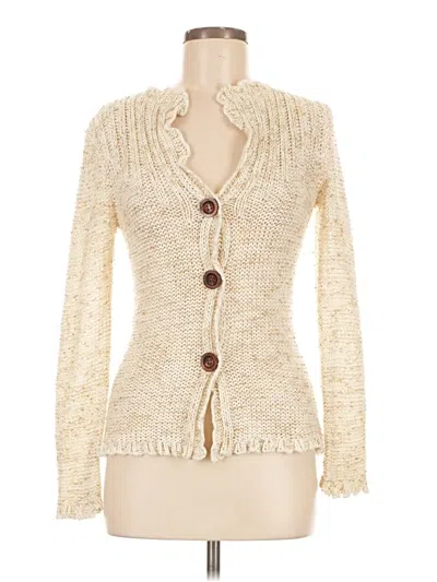 Pre-owned Bcbgmaxazria Cardigan Sweater In Ivory