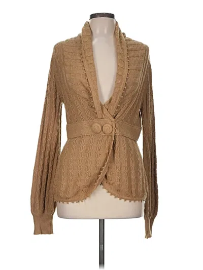 Pre-owned Bcbgmaxazria Cardigan Sweater In Tan