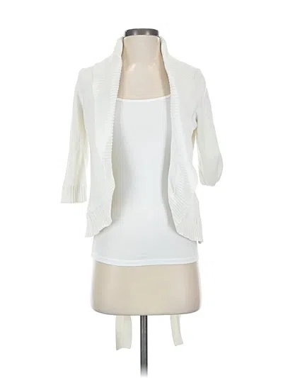 Pre-owned Bcbgmaxazria Cardigan Sweater In White