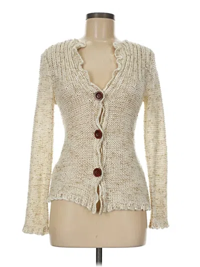 Pre-owned Bcbgmaxazria Cardigan Sweater In White