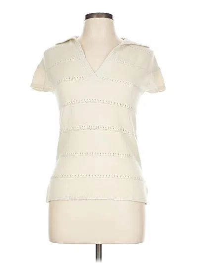 Pre-owned Bcbgmaxazria Cashmere Pullover Sweater In White