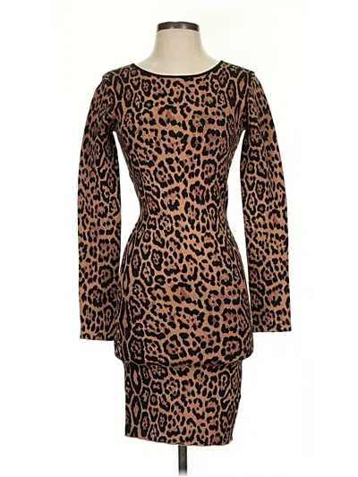 Pre-owned Bcbgmaxazria Cocktail Dress In Brown