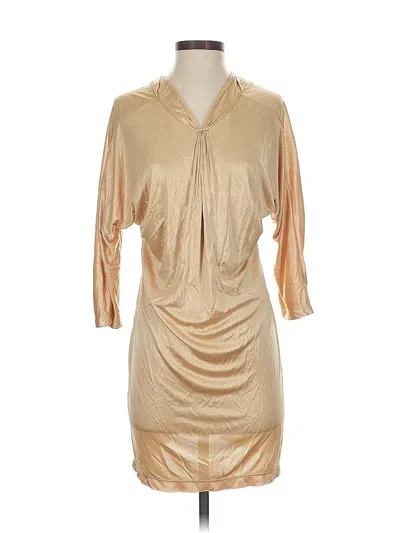 Pre-owned Bcbgmaxazria Cocktail Dress In Gold