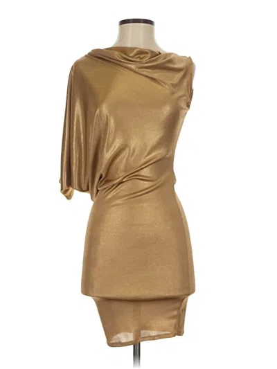 Pre-owned Bcbgmaxazria Cocktail Dress In Gold