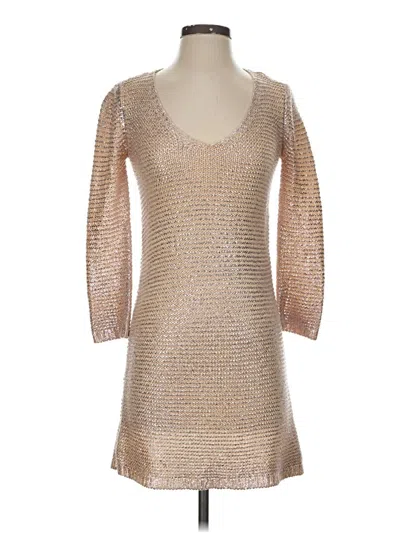 Pre-owned Bcbgmaxazria Cocktail Dress In Gold