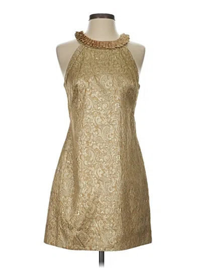 Pre-owned Bcbgmaxazria Cocktail Dress In Gold