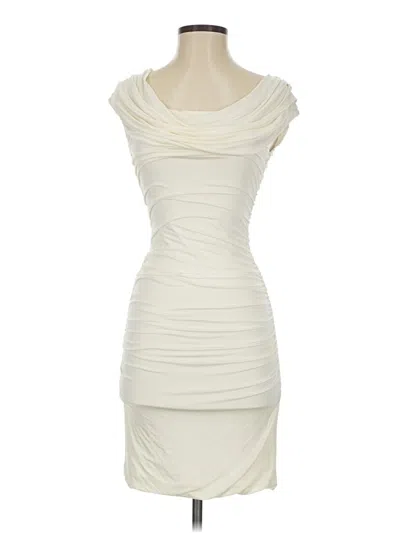 Pre-owned Bcbgmaxazria Cocktail Dress In Ivory
