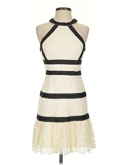 Pre-owned Bcbgmaxazria Cocktail Dress In Ivory