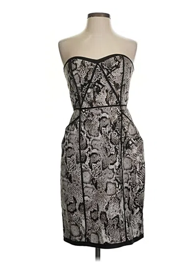Pre-owned Bcbgmaxazria Cocktail Dress In Silver
