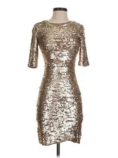 Pre-owned Bcbgmaxazria Cocktail Dress In Silver
