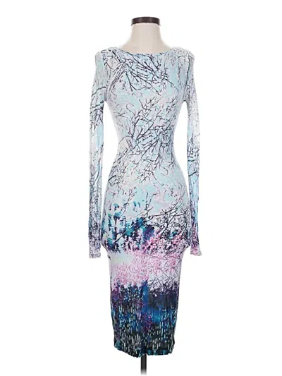 Pre-owned Bcbgmaxazria Cocktail Dress In Silver